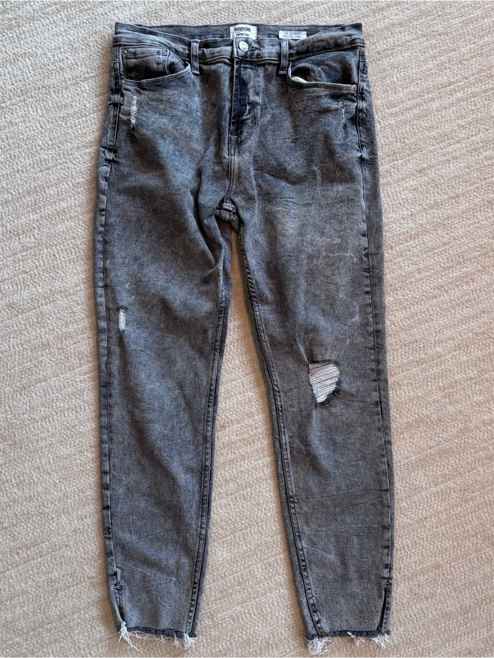 Kensie VintageLuxe High-Rise Washed Gray Jeans Size 30 / 10